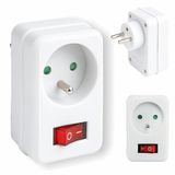 Hama Stopcontact met schakelaar (adapter, 250 V, 16 A, aan/uit-schakelaar, wit