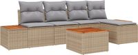 vidaXL Tuinbank Set 6-delig 5 Zitplaatsen Beige en Lichtgrijs