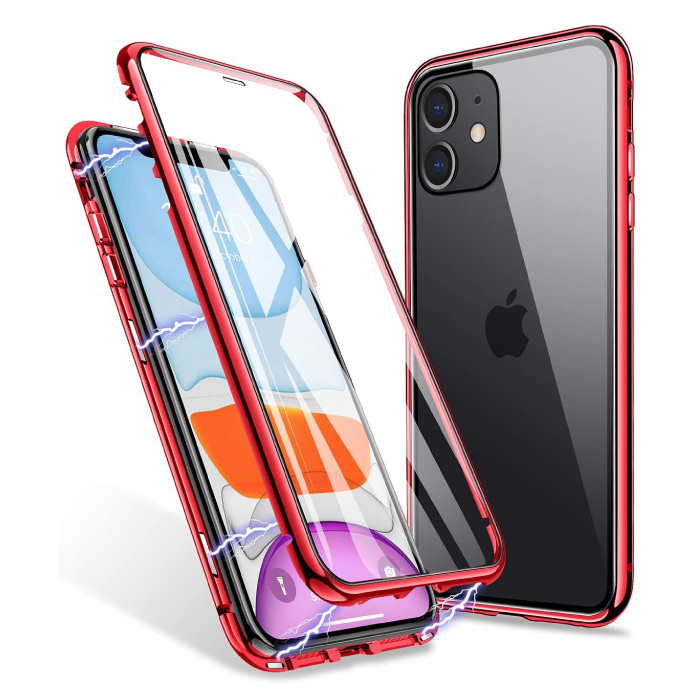 Stuff Certified iPhone 11 Pro Magnetisch 360° Hoesje met Tempered Glass - Full Body Cover Hoesje + Screenprotector Rood