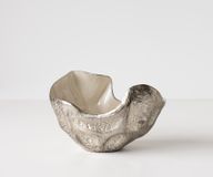 DELIFE Valena Decorative Bowl L33 x D20 x H22 cm Aluminium Platinum Opal Handmade