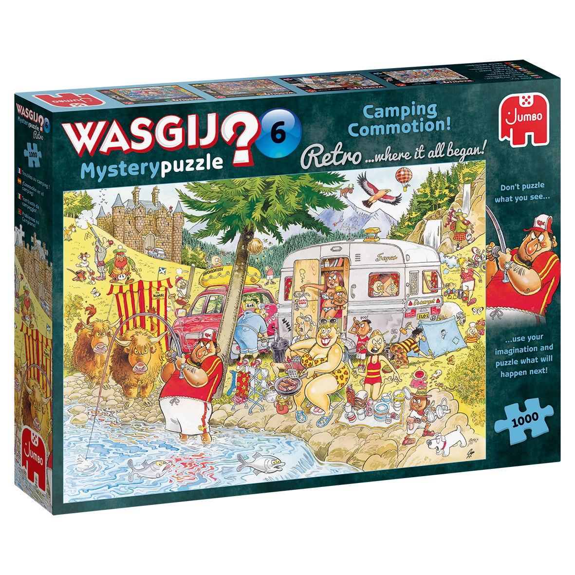 Wasgij Retro Mystery 6: Onrust Op De Camping! 1000 stukjes - Legpuzzel voor Volwassenen