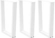 Pieds de table 3 pcs forme V 70x(72-73,3) cm acier blanc