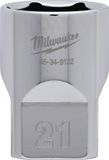 Milwaukee Accessoires Milwaukee 4932480019 ½˝ drive chroom doppen met FOUR FLAT™ zijden 1/2 Drive Socket Metric Standard - 21 mm