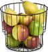 Zeller Fruitschaal - zwart - metaal - D24 x H19,5 cm - rond