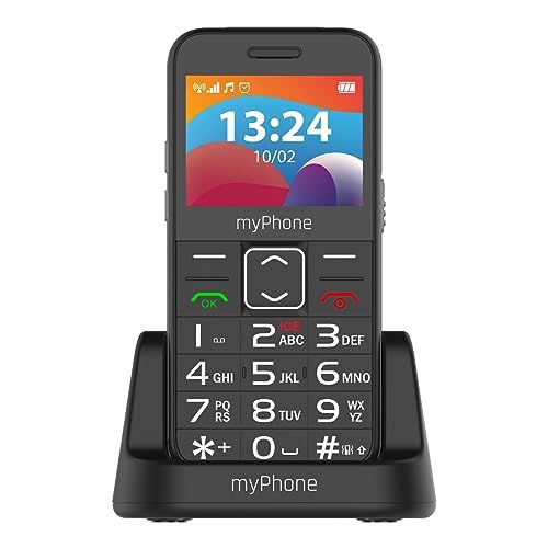 MP myPhone Halo 3 LTE Robuuste mobiele telefoon voor senioren met laadstation, grote batterij, 1400 mAh, SOS-knop en zaklamp