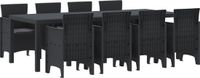 vidaXL Bartafel Set met 8 Stoelen Antraciet Polyrattan
