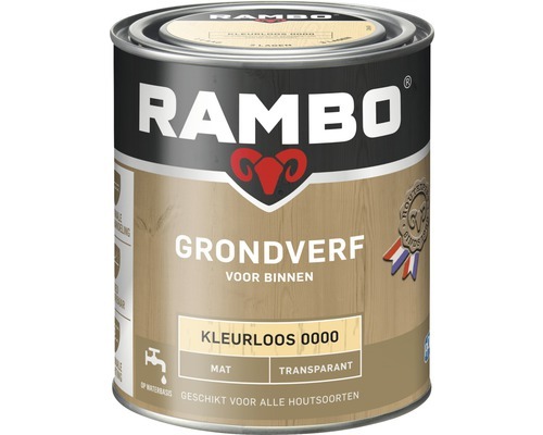 Rambo Grondverf dekkend mat zuiver RAL 9010 750 ml