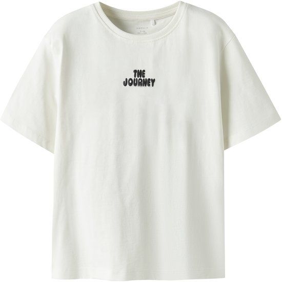NAME IT NKMBERNA SS NREG TOP BOX Jongens T-shirts ecru maat 158/164