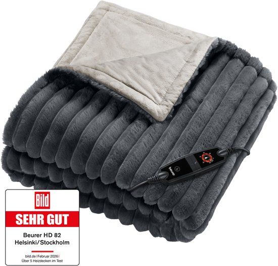 Beurer Elektrische Deken Premium - 1 persoons 180x130cm - Grijs - BSS - 6 Warmtestanden