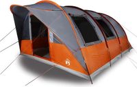 vidaXL Tunneltent 5-persoons waterdicht grijs en oranje