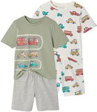 Vertbaudet Set van 2 pyjamashorts voertuigen