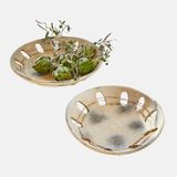 LOBERON Decoratieve schaal set van 2 Delunas grijs/crème