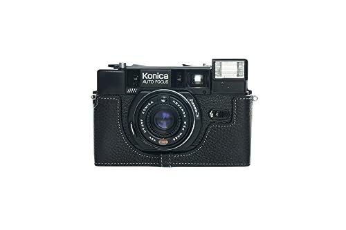 TP Original Handgemaakte Echt Lederen Half Camera Case Tas Cover voor Konica C35 AF2 Zwart Kleur