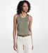 Michael Kors Damen MT640TXAYJ Grün Satin Ärmelloses Oberteil (XS)