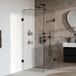 Brauer Void - Cabine de douche avec porte battante - Verre transparent - 90x100x200 cm - incl. Revêtement en verre - Noir mat