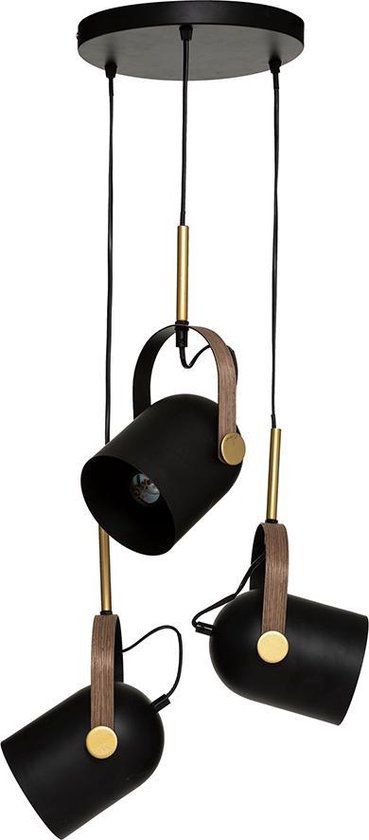 Hanglamp 3 Lampenkappen Enis Zwart - Zwart - Metaal - E27