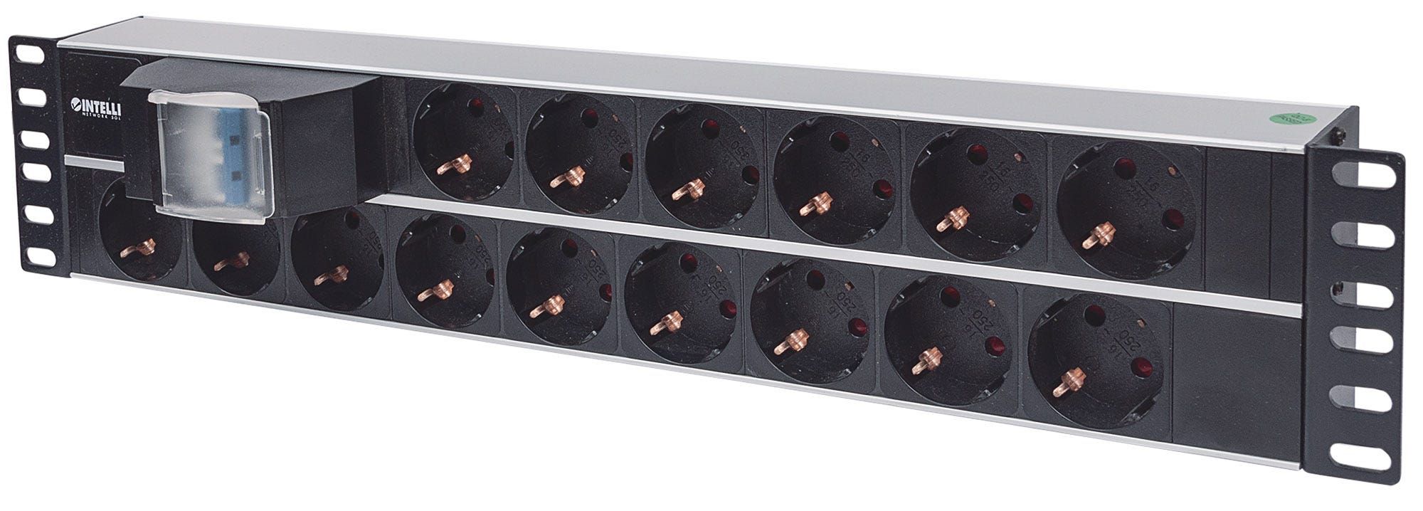 Intellinet 714051 - Energiedistributie-eenheid (PDU) - Zwart, Aluminium