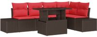 vidaXL Tuinbank Set Bruin en Rood
