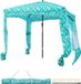 VEVOR Cabane de plage 183x183cm, Auvent de plage avec parois latérales, Protection solaire UPF 50+, Pavillon de plage avec sacs de sable, Motif vert clair