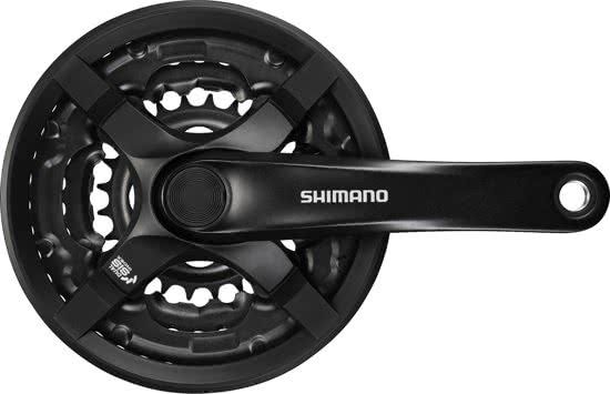 Shimano FC-TY501 Crankstel 6/7/8-speed 42-34-24 tanden met kettingbeschermring zwart Pedaalarmlengte 175 mm