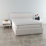 MB HOME ITALY Topper matrastopper gewatteerd en gewatteerd Bamboo, wit, dubbel 165 x 195 cm