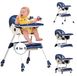 StarTech Kinderstoel 3-in-1, opvouwbaar, dubbele tafelblad, opbergvak voor speelgoed, antislip, gevoerd, blauw