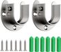 Supports de tige de placard en forme de U sans marque en acier inoxydable - 32 mm - 2 pièces