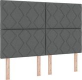 vidaXL Boxspringbed met hoofdeinde Donkergrijs 160 x 200 cm Stof