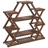 VidaXL Plantenstandaard 110x25x105 cm massief vurenhout