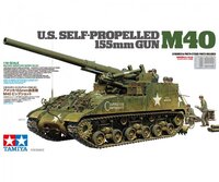 Tamiya Modelbouwpakket Auto - 35351 155mm Self Propelled Gun M40 Plastic - 1:35 -