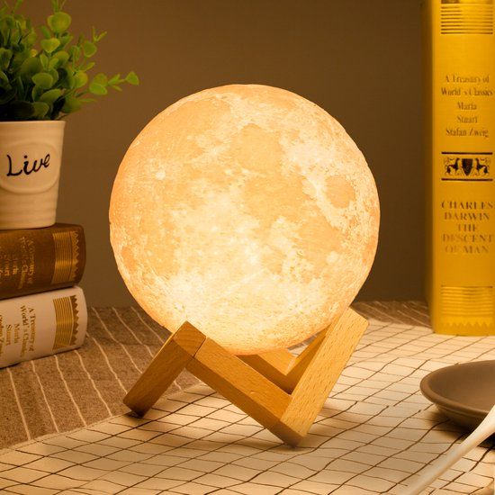 Denver LBS150 Maanlamp 3D Bluetooth Speaker Draadloos Tafellamp Slaapkamer Muzieksynchronisatie Wit/Multicolor