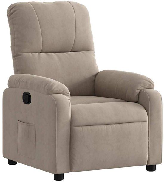 vidaXL Fauteuil verstelbaar microvezelstof taupe