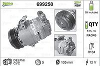 Valeo Compressor, Airconditioning, Voorgevuld met Olie, 699250