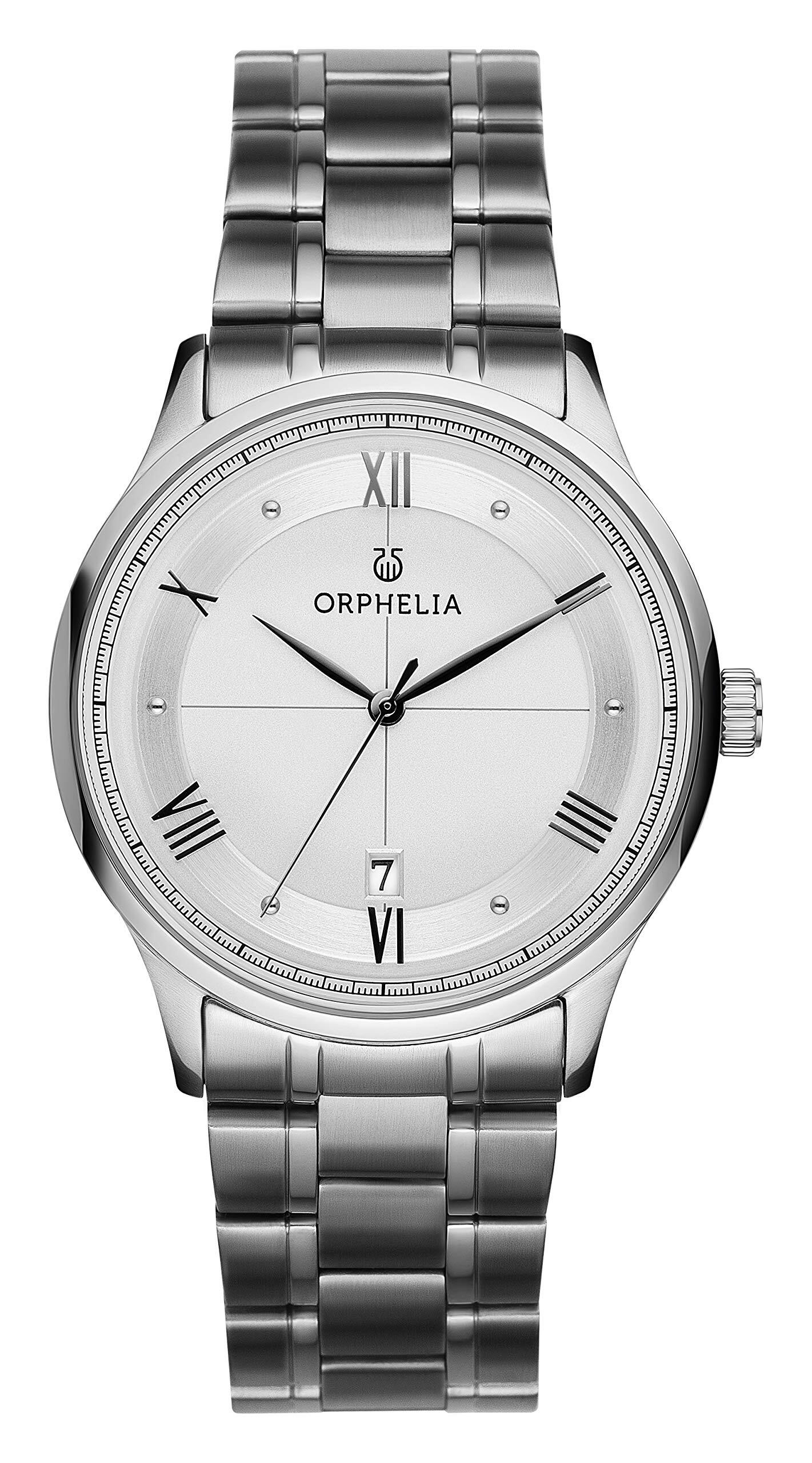 Orphelia Carnaby Quartz Horloge voor heren met zilveren wijzerplaat Analoog Display en zilver roestvrij stalen armband 62602