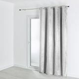 HomeMaison 100% verduisterend thermisch gordijn met klittenband - Zilver, 140 x 250 cm