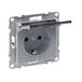 LEGRAND SEANO 765223 Geaard stopcontact met verhoogde aanraakbeveiliging en klapdeksel IP21, steekklemmen, 16 A, 250 V, kleur: gelakt aluminium