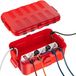 Ibenzoa® Boîte de protection de câble étanche et résistante aux intempéries pour extérieur - Format extra large avec 6 entrées de câble en rouge