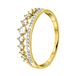 Lucardi Dames Ring 2rij met zirkonia - Ring - Cadeau - 18 Karaat Goud - Geelgoud