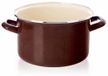 Pan in émail - Marmite - Émail de porcelaine - 20 cm - 2-3 litres - Convient pour gaz et induction - Marron