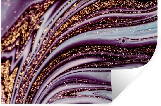 StickerSnake Muursticker - Marmer Roze Goud Glitter - 90x60 cm