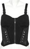Punk Rave Sexy Cyberpunk Vest Dames Korset - Zwart - 3XL