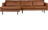 WOOOD Rodeo Chaise Longue Links - Leer - Cognac