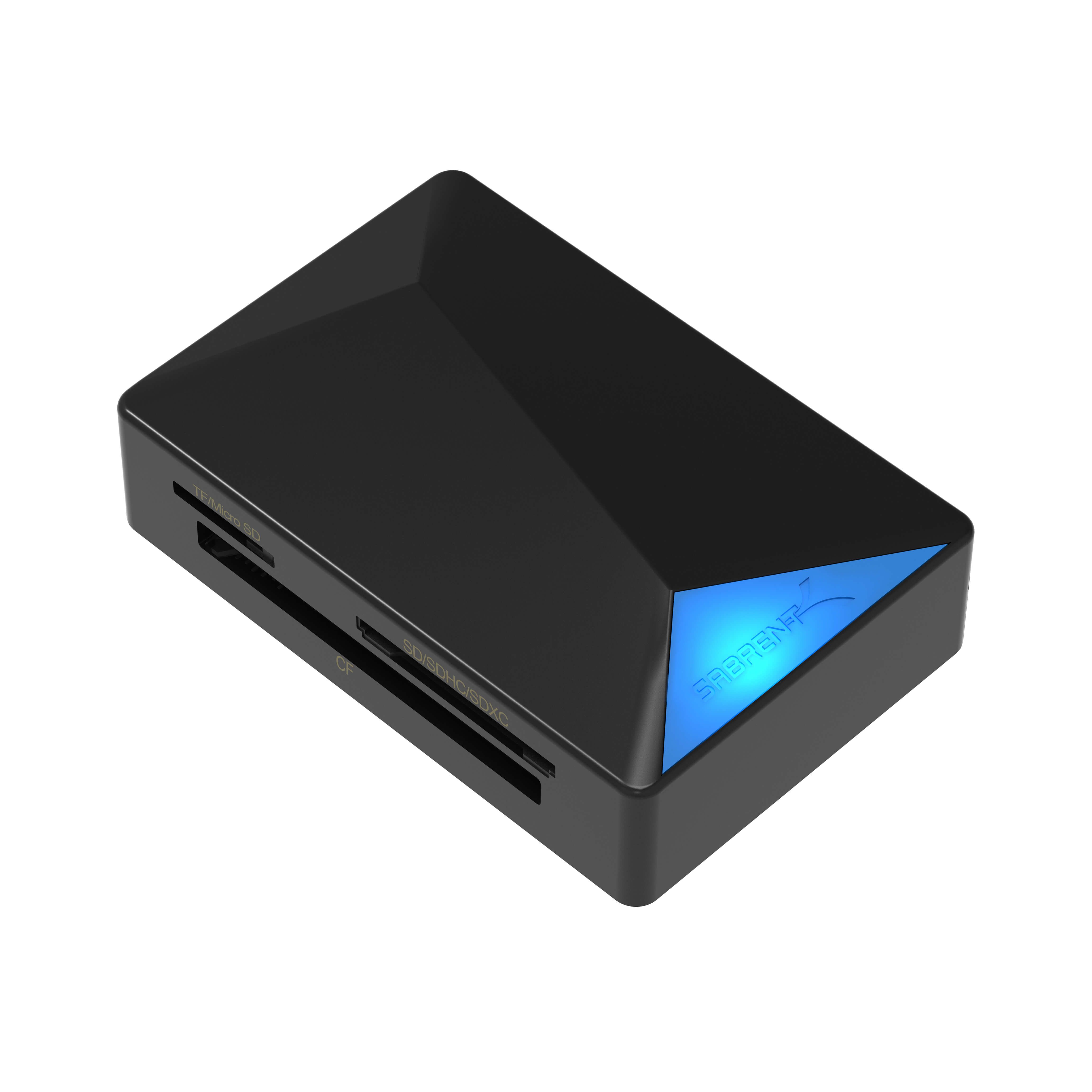 Sabrent CR-BMC3 - Card Reader - USB - SD, microSD, CF, MS - Black/Blue
