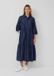 s.Oliver Bleu Lyocell Robe Manches Longues Coupe A-line Col Classique Poches Insérées Uni Boutons Habillé Femme 40