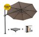 Platinum Challenger Challenger T2 premium zweefparasol 350 cm rond havanna met 90KG voet en hoes