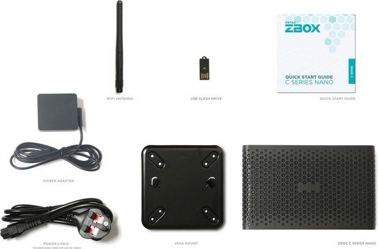 Zotac ZBOX CI669 NANO i7-1355U Zwart, Wit