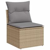 vidaXL 11-delige Tuinset met kussens, poly rattan, beige