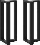 Pieds de table console forme T 2 pièces 38x25x(72-73) cm Acier Noir