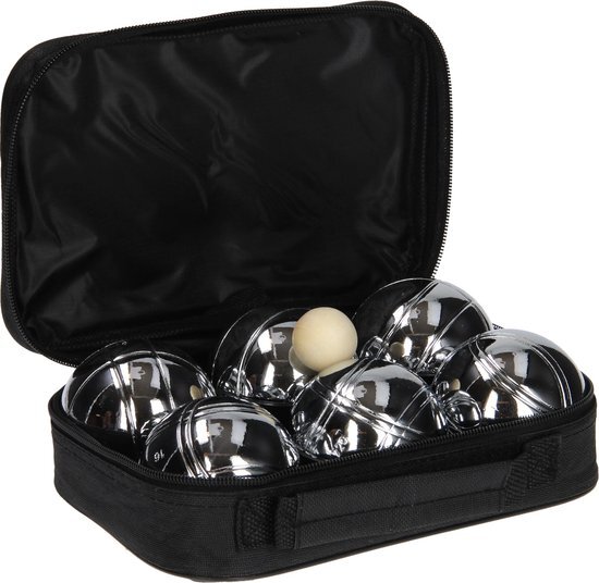 Get & Go Jeu de Boules Set V - 6 Ballen - Chroom/Zwart