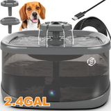 Equivera Fontaine à eau Chat - Noir - Plastique - 9 l